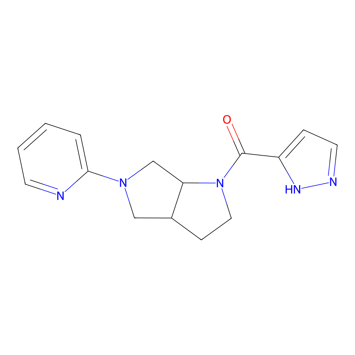 2-[1-(1H-pyrazole-3-carbonyl)-octahydropyrrolo[3,4-b]pyrrol-5-yl]pyridine molecular structure, CAS 2549030-48-8