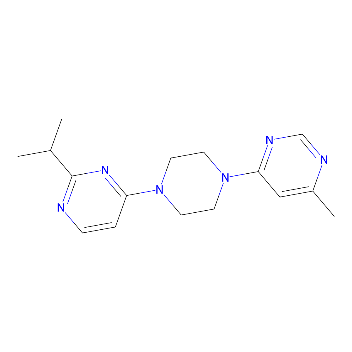 4-[4-(6-Methylpyrimidin-4-yl)piperazin-1-yl]-2-(propan-2-yl)pyrimidine molecular structure, CAS 2549030-59-1
