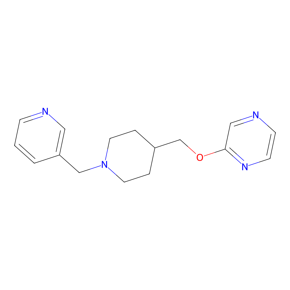 2-({1-[(Pyridin-3-yl)methyl]piperidin-4-yl}methoxy)pyrazine molecular structure, CAS 2549030-61-5