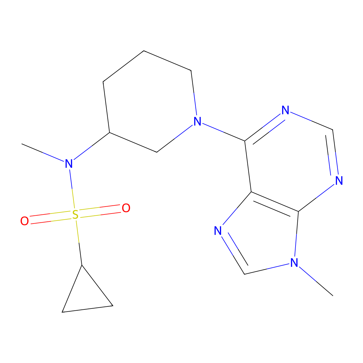 N-methyl-N-[1-(9-methyl-9H-purin-6-yl)piperidin-3-yl]cyclopropanesulfonamide molecular structure, CAS 2549030-62-6