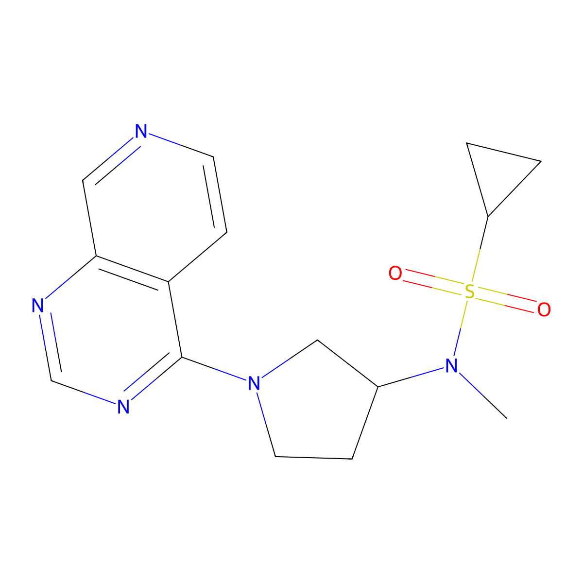 N-methyl-N-(1-{pyrido[3,4-d]pyrimidin-4-yl}pyrrolidin-3-yl)cyclopropanesulfonamide molecular structure, CAS 2549030-66-0