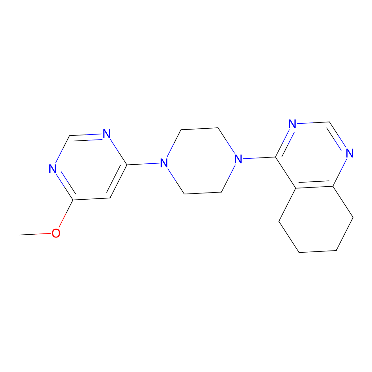 4-[4-(6-Methoxypyrimidin-4-yl)piperazin-1-yl]-5,6,7,8-tetrahydroquinazoline molecular structure, CAS 2549030-76-2