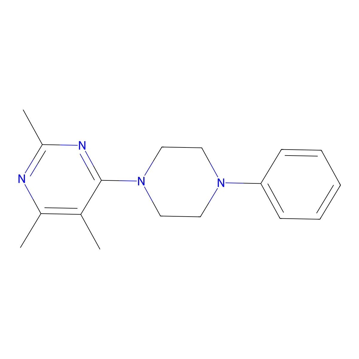 2,4,5-Trimethyl-6-(4-phenylpiperazin-1-yl)pyrimidine molecular structure, CAS 2549030-78-4