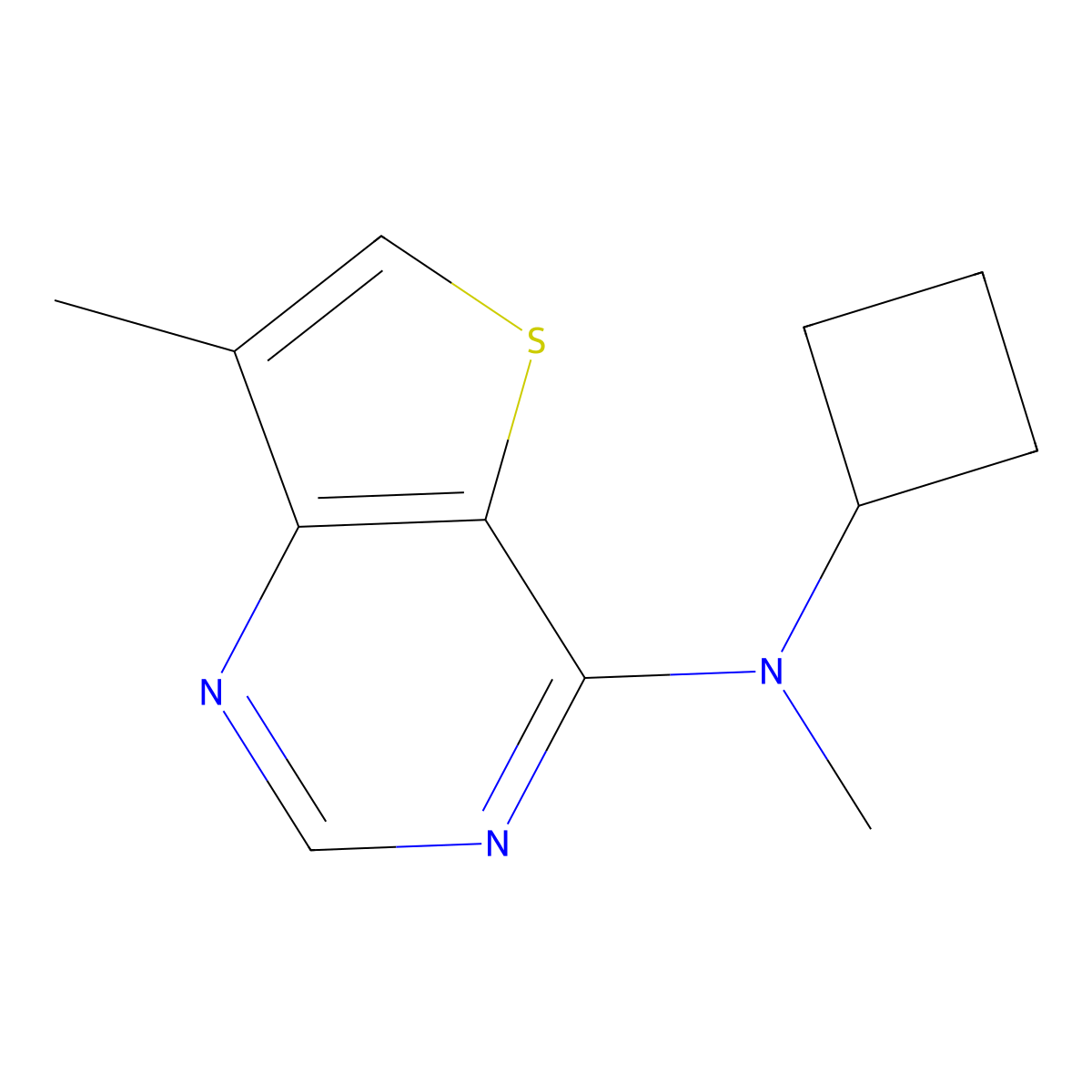 N-cyclobutyl-N,7-dimethylthieno[3,2-d]pyrimidin-4-amine molecular structure, CAS 2549031-03-8
