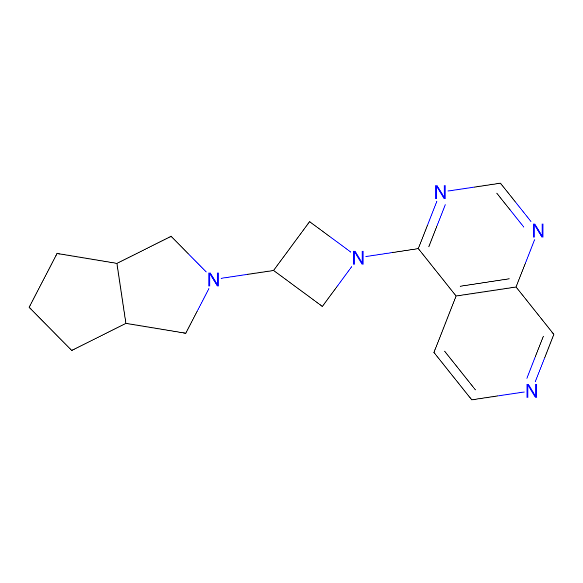 3-{Octahydrocyclopenta[c]pyrrol-2-yl}-1-{pyrido[3,4-d]pyrimidin-4-yl}azetidine molecular structure, CAS 2549031-08-3