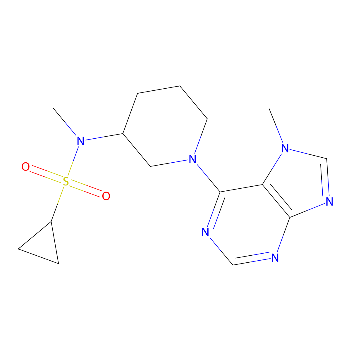 N-methyl-N-[1-(7-methyl-7H-purin-6-yl)piperidin-3-yl]cyclopropanesulfonamide molecular structure, CAS 2549031-09-4