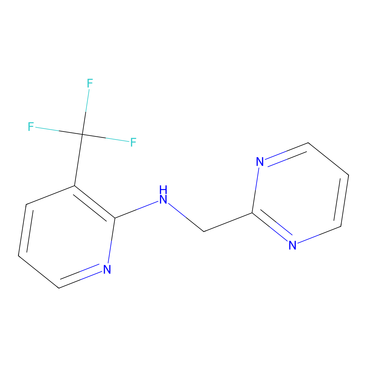 N-[(pyrimidin-2-yl)methyl]-3-(trifluoromethyl)pyridin-2-amine molecular structure, CAS 2549031-15-2