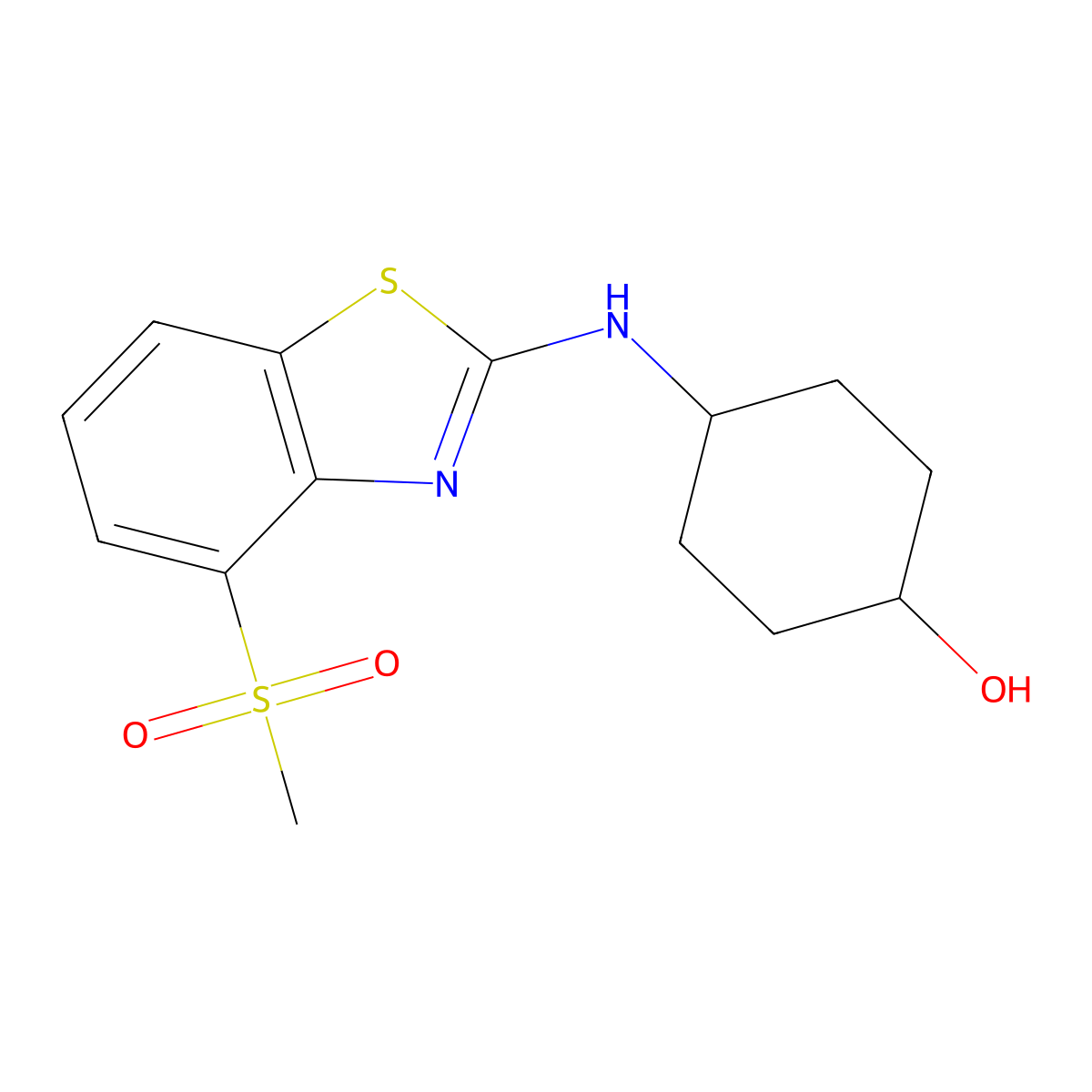 4-[(4-Methanesulfonyl-1,3-benzothiazol-2-yl)amino]cyclohexan-1-ol molecular structure, CAS 2549031-32-3