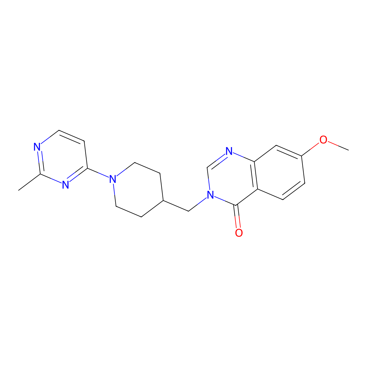 7-Methoxy-3-{[1-(2-methylpyrimidin-4-yl)piperidin-4-yl]methyl}-3,4-dihydroquinazolin-4-one molecular structure, CAS 2549031-34-5