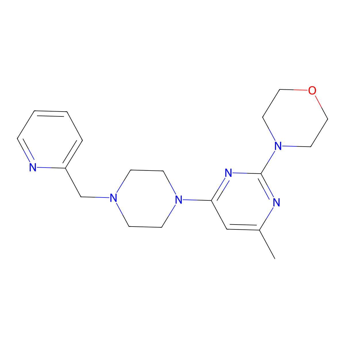 4-(4-Methyl-6-{4-[(pyridin-2-yl)methyl]piperazin-1-yl}pyrimidin-2-yl)morpholine molecular structure, CAS 2549031-36-7