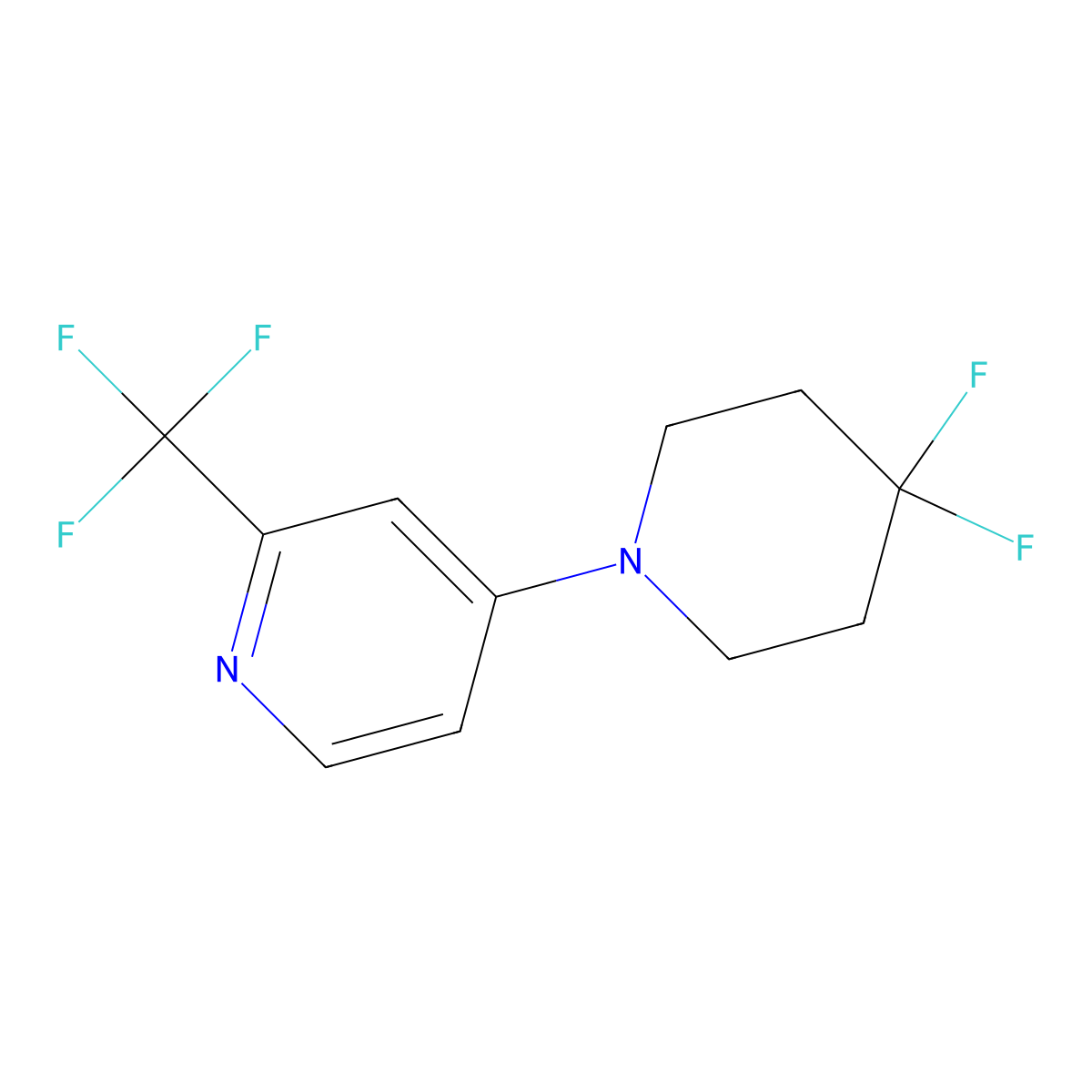 4-(4,4-Difluoropiperidin-1-yl)-2-(trifluoromethyl)pyridine molecular structure, CAS 2549031-41-4