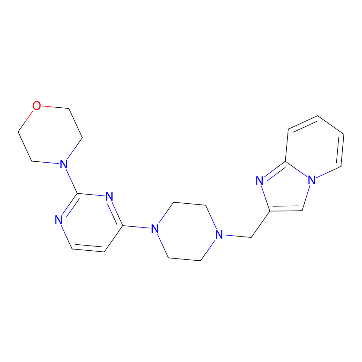 4-{4-[4-({Imidazo[1,2-a]pyridin-2-yl}methyl)piperazin-1-yl]pyrimidin-2-yl}morpholine molecular structure, CAS 2549031-45-8