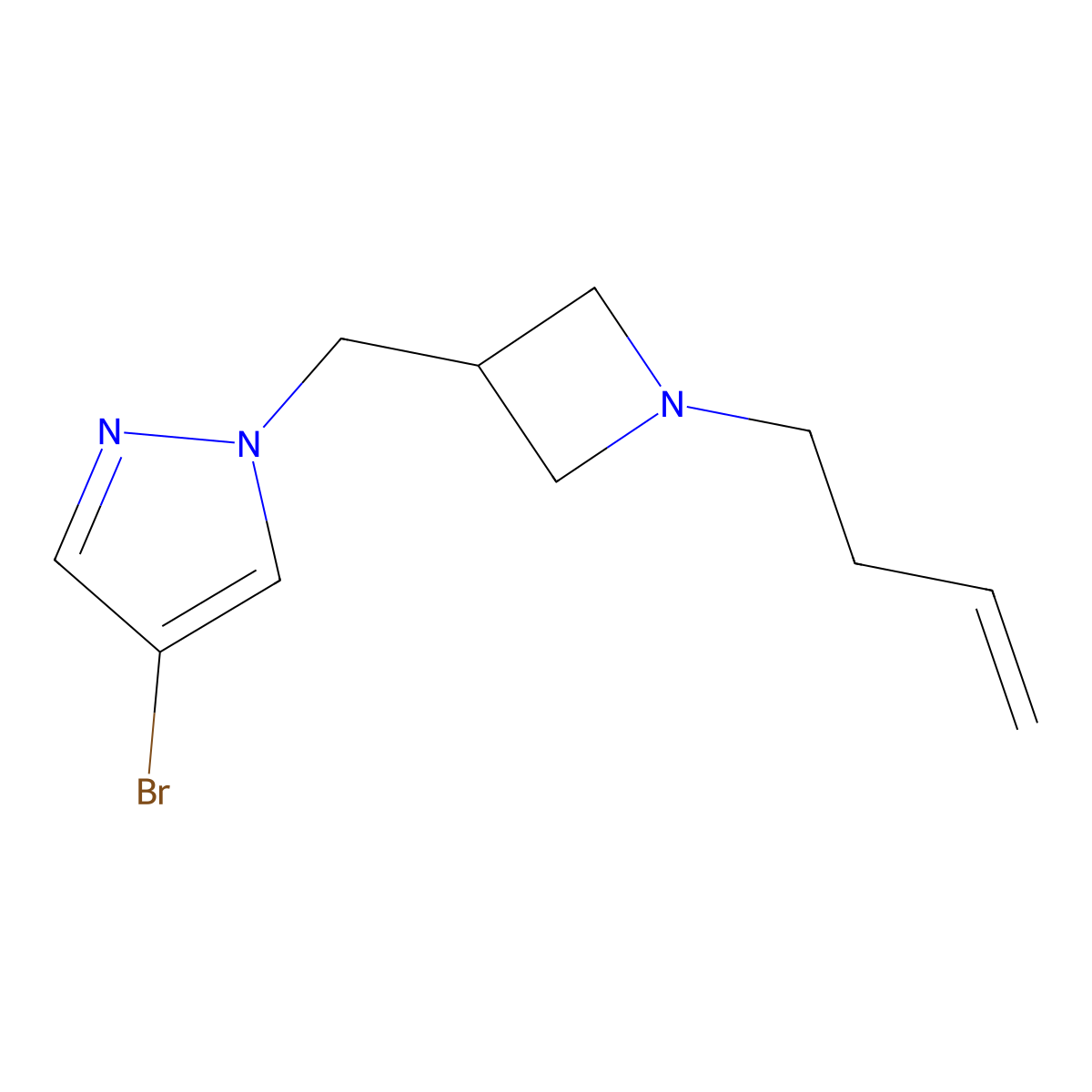 4-bromo-1-{[1-(but-3-en-1-yl)azetidin-3-yl]methyl}-1H-pyrazole molecular structure, CAS 2549031-46-9
