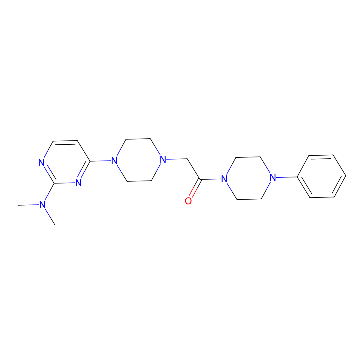 2-{4-[2-(Dimethylamino)pyrimidin-4-yl]piperazin-1-yl}-1-(4-phenylpiperazin-1-yl)ethan-1-one molecular structure, CAS 2549031-60-7