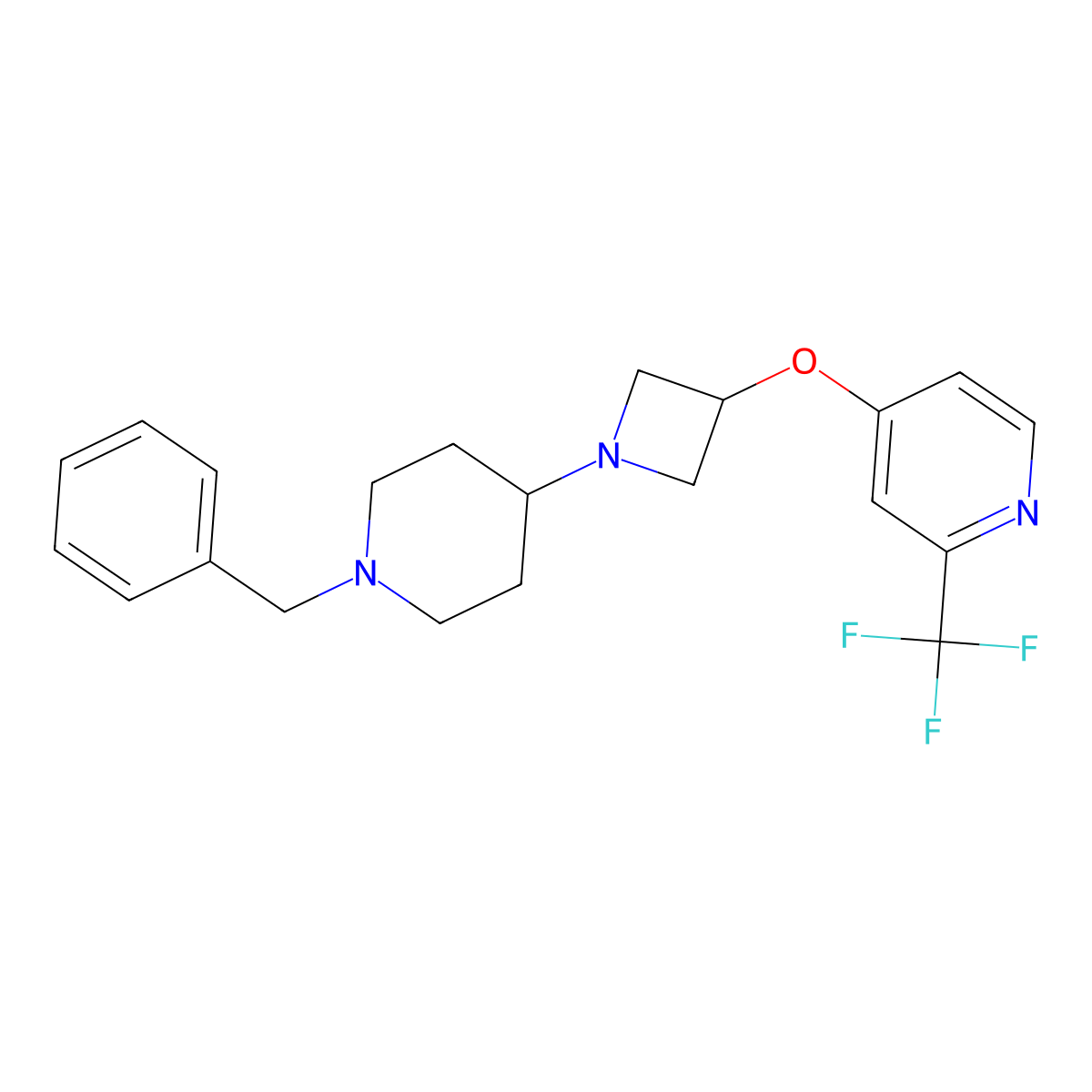 4-{[1-(1-Benzylpiperidin-4-yl)azetidin-3-yl]oxy}-2-(trifluoromethyl)pyridine molecular structure, CAS 2549031-64-1