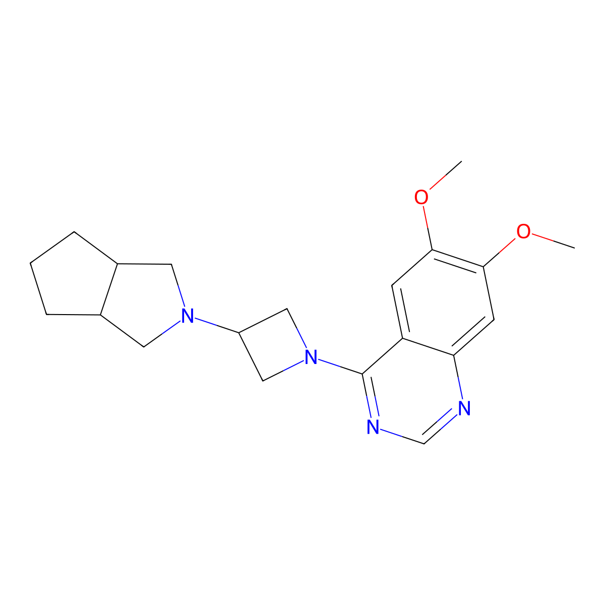 6,7-Dimethoxy-4-(3-{octahydrocyclopenta[c]pyrrol-2-yl}azetidin-1-yl)quinazoline molecular structure, CAS 2549031-68-5