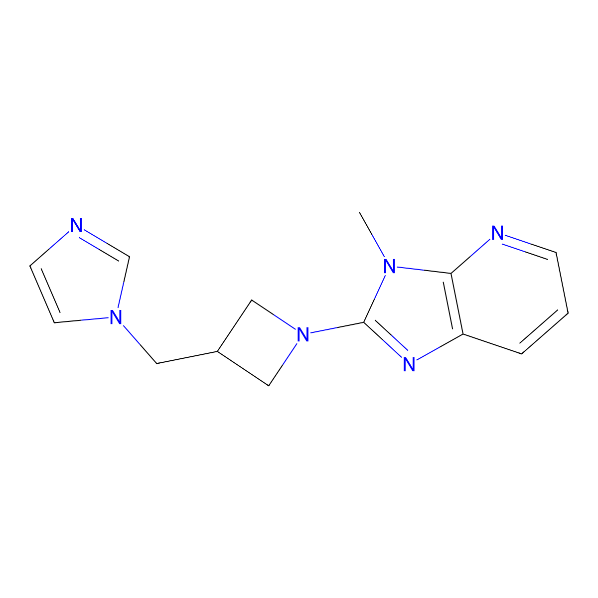 1-[(1-{3-methyl-3H-imidazo[4,5-b]pyridin-2-yl}azetidin-3-yl)methyl]-1H-imidazole molecular structure, CAS 2549031-70-9
