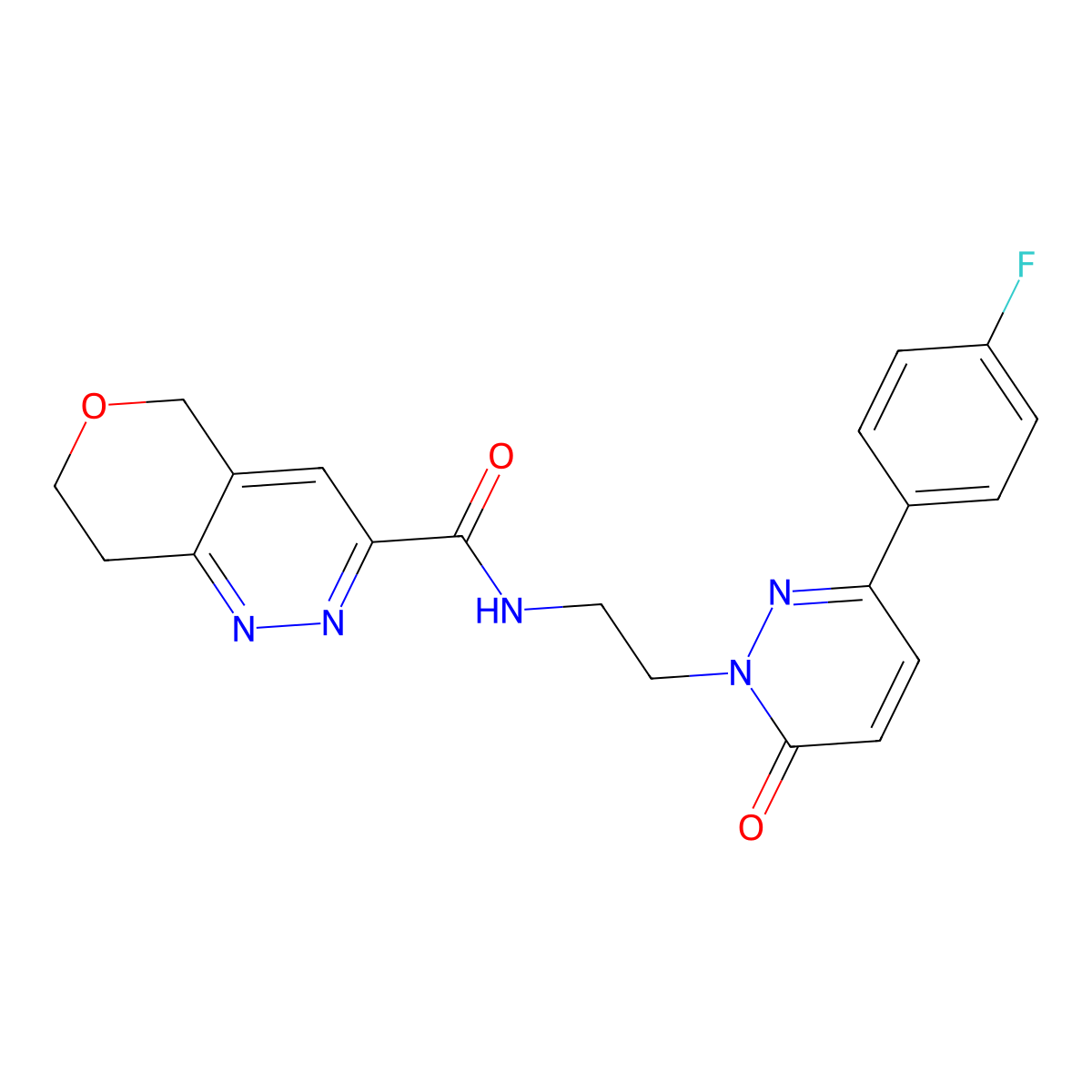 N-{2-[3-(4-fluorophenyl)-6-oxo-1,6-dihydropyridazin-1-yl]ethyl}-5H,7H,8H-pyrano[4,3-c]pyridazine-3-carboxamide molecular structure, CAS 2549031-71-0