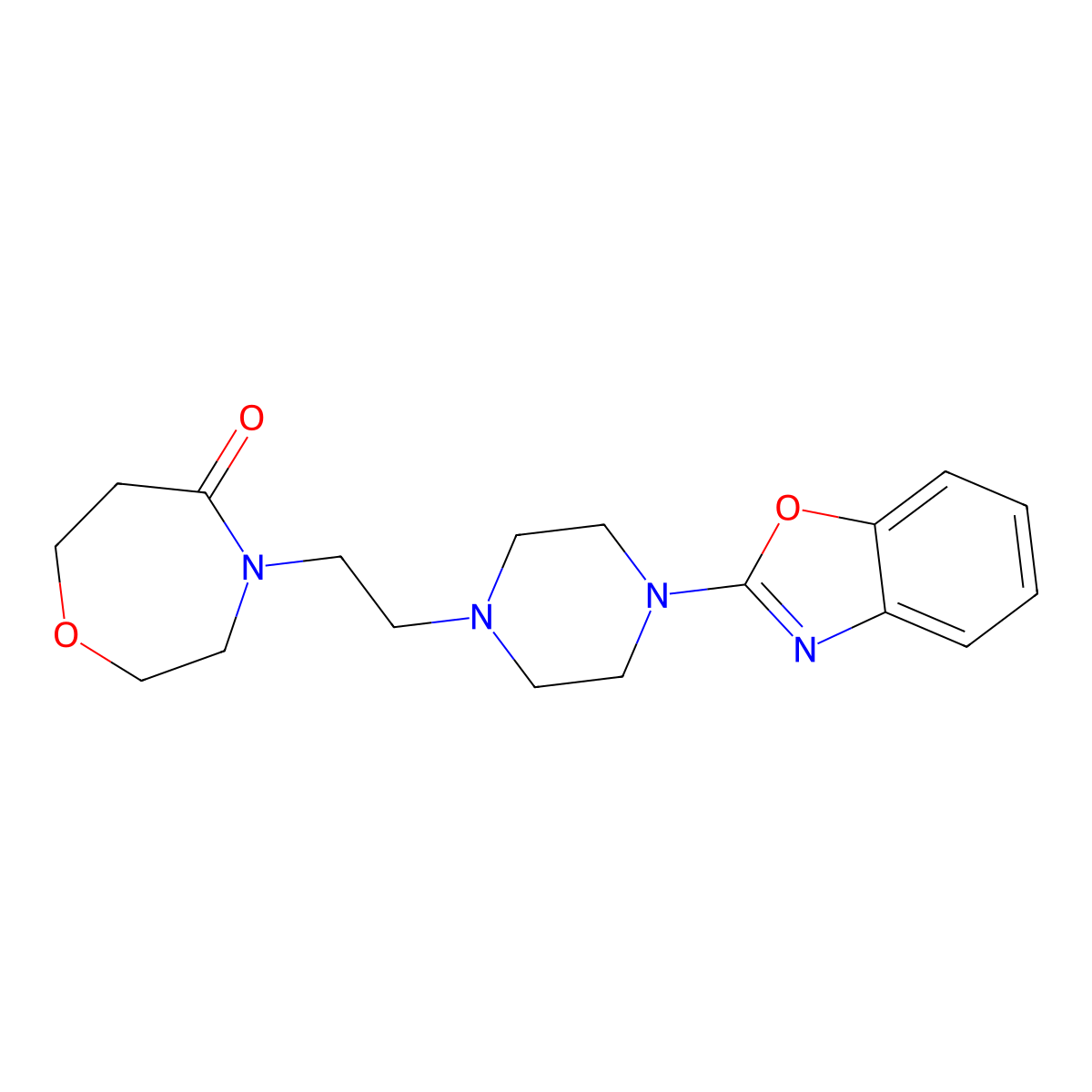 4-{2-[4-(1,3-Benzoxazol-2-yl)piperazin-1-yl]ethyl}-1,4-oxazepan-5-one molecular structure, CAS 2549031-94-7