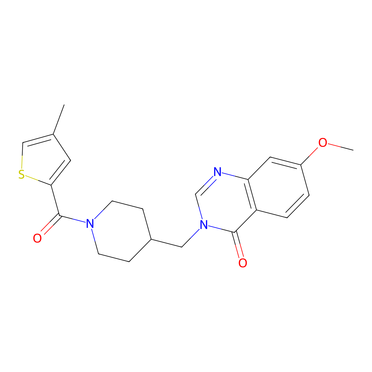 7-Methoxy-3-{[1-(4-methylthiophene-2-carbonyl)piperidin-4-yl]methyl}-3,4-dihydroquinazolin-4-one molecular structure, CAS 2549031-95-8