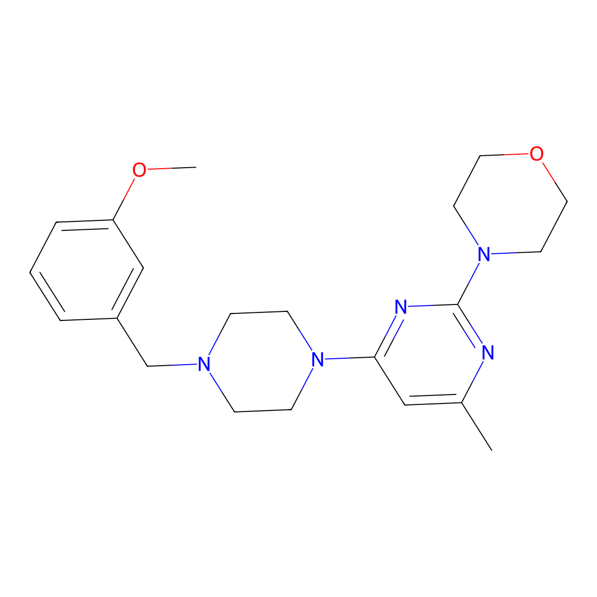 4-(4-{4-[(3-Methoxyphenyl)methyl]piperazin-1-yl}-6-methylpyrimidin-2-yl)morpholine molecular structure, CAS 2549031-96-9