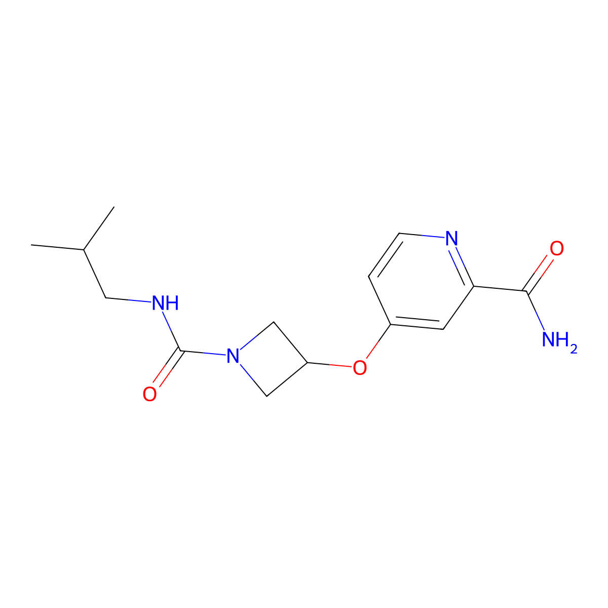 4-({1-[(2-Methylpropyl)carbamoyl]azetidin-3-yl}oxy)pyridine-2-carboxamide molecular structure, CAS 2549031-99-2