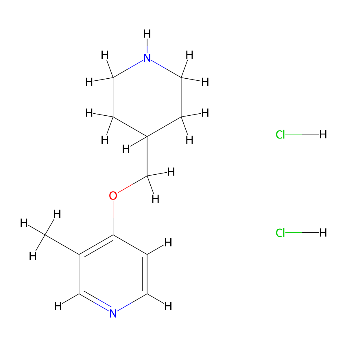 3-Methyl-4-[(piperidin-4-yl)methoxy]pyridine dihydrochloride molecular structure, CAS 2549032-03-1