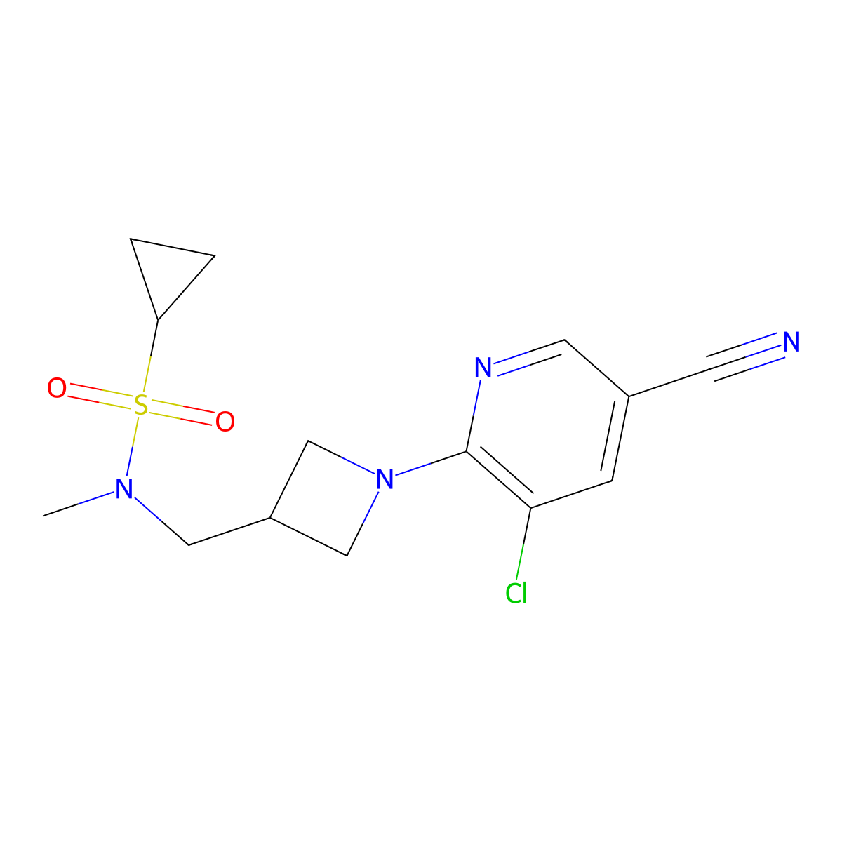 N-{[1-(3-chloro-5-cyanopyridin-2-yl)azetidin-3-yl]methyl}-N-methylcyclopropanesulfonamide molecular structure, CAS 2549032-05-3
