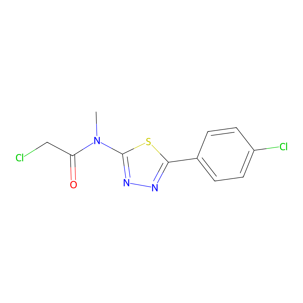 2-chloro-N-[5-(4-chlorophenyl)-1,3,4-thiadiazol-2-yl]-N-methylacetamide molecular structure, CAS 2549032-07-5