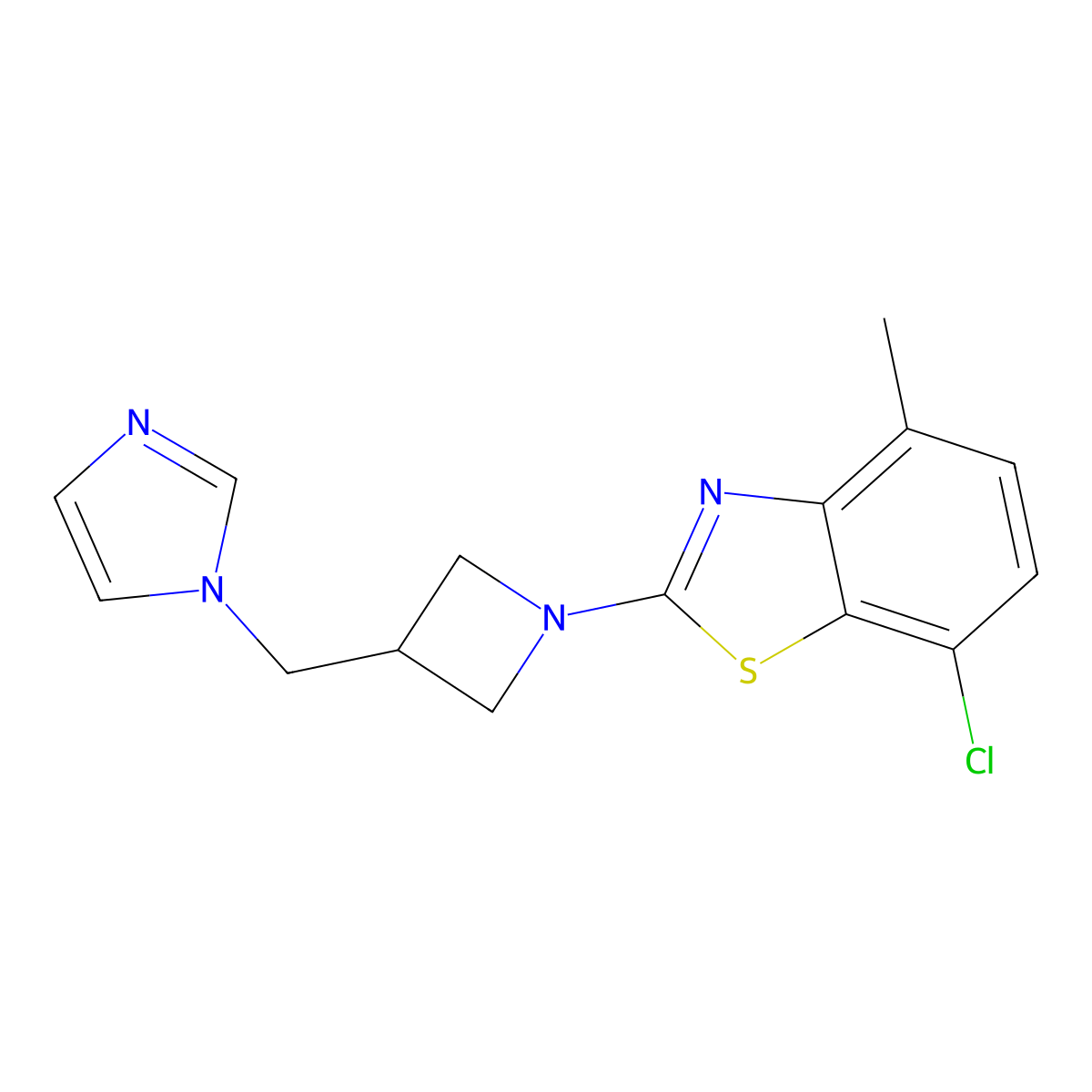 7-chloro-2-{3-[(1H-imidazol-1-yl)methyl]azetidin-1-yl}-4-methyl-1,3-benzothiazole molecular structure, CAS 2549032-08-6