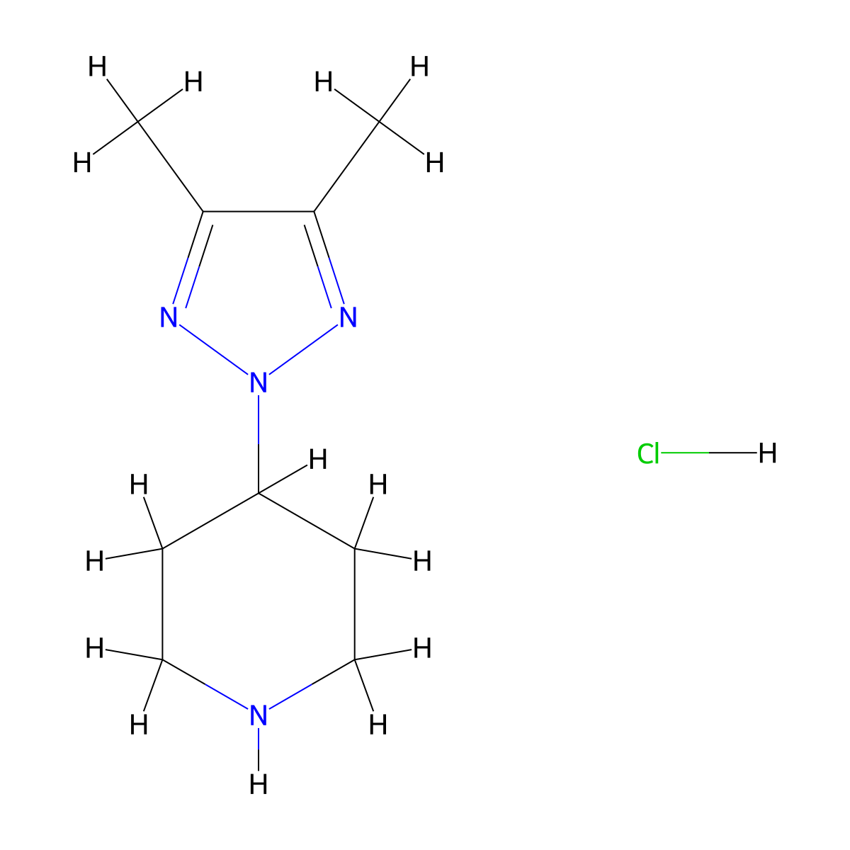 4-(4,5-dimethyl-2H-1,2,3-triazol-2-yl)piperidine hydrochloride molecular structure, CAS 2549032-13-3