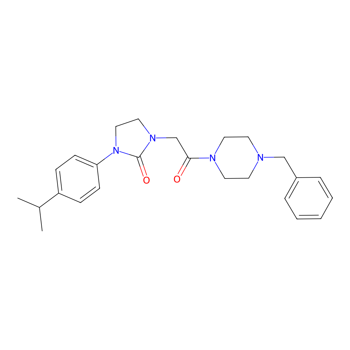 1-[2-(4-Benzylpiperazin-1-yl)-2-oxoethyl]-3-[4-(propan-2-yl)phenyl]imidazolidin-2-one hydrochloride molecular structure, CAS 2549032-14-4