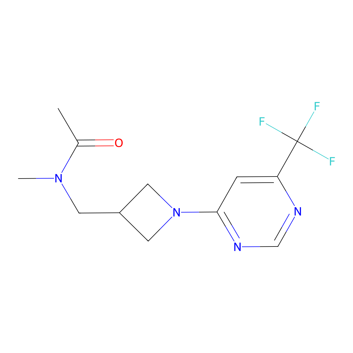N-methyl-N-({1-[6-(trifluoromethyl)pyrimidin-4-yl]azetidin-3-yl}methyl)acetamide molecular structure, CAS 2549032-26-8