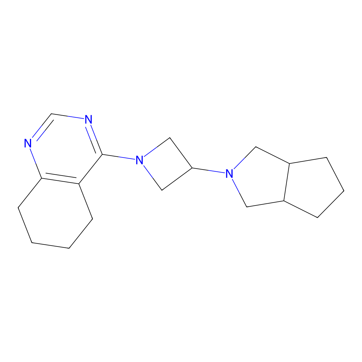 4-(3-{Octahydrocyclopenta[c]pyrrol-2-yl}azetidin-1-yl)-5,6,7,8-tetrahydroquinazoline molecular structure, CAS 2549032-31-5