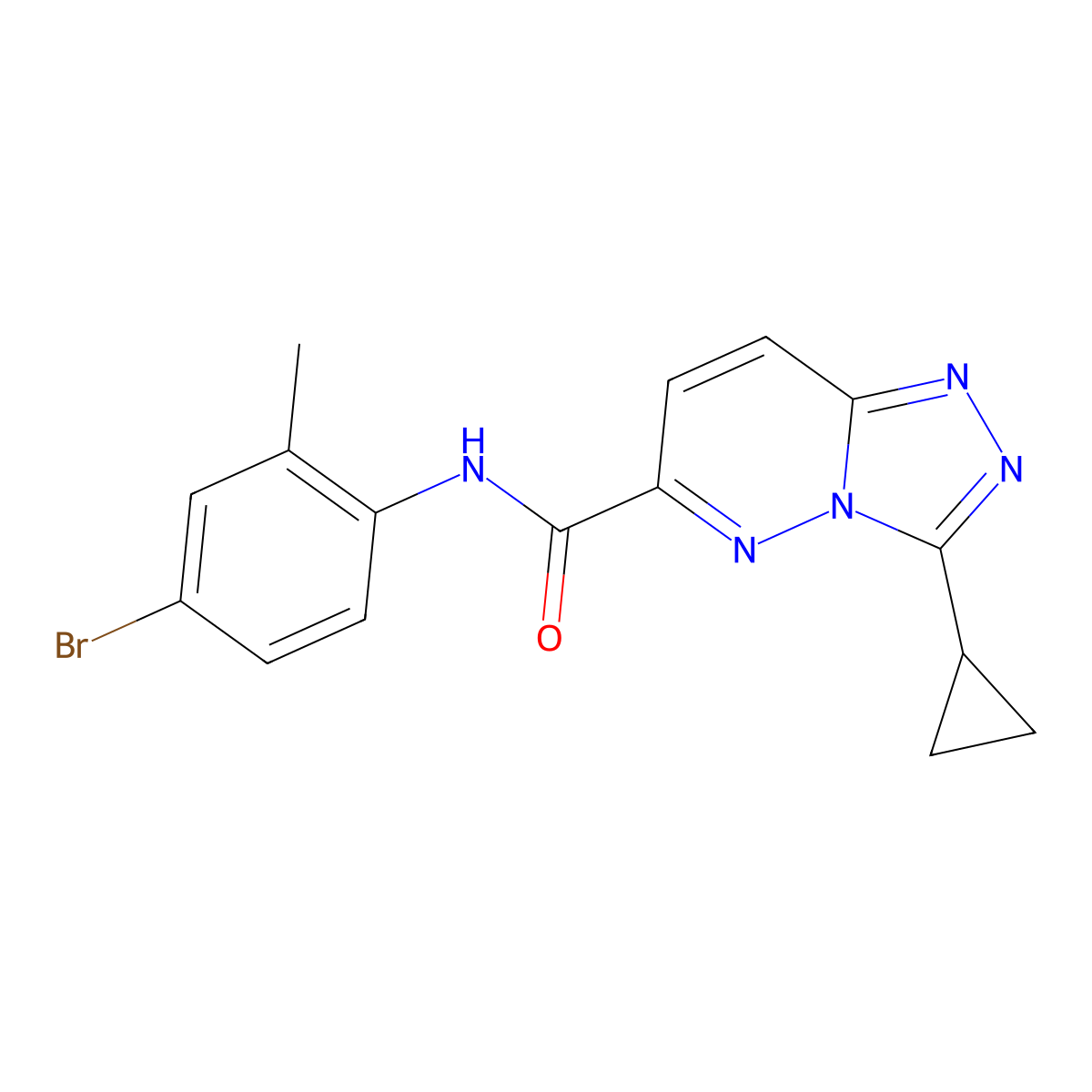 N-(4-bromo-2-methylphenyl)-3-cyclopropyl-[1,2,4]triazolo[4,3-b]pyridazine-6-carboxamide molecular structure, CAS 2549032-37-1