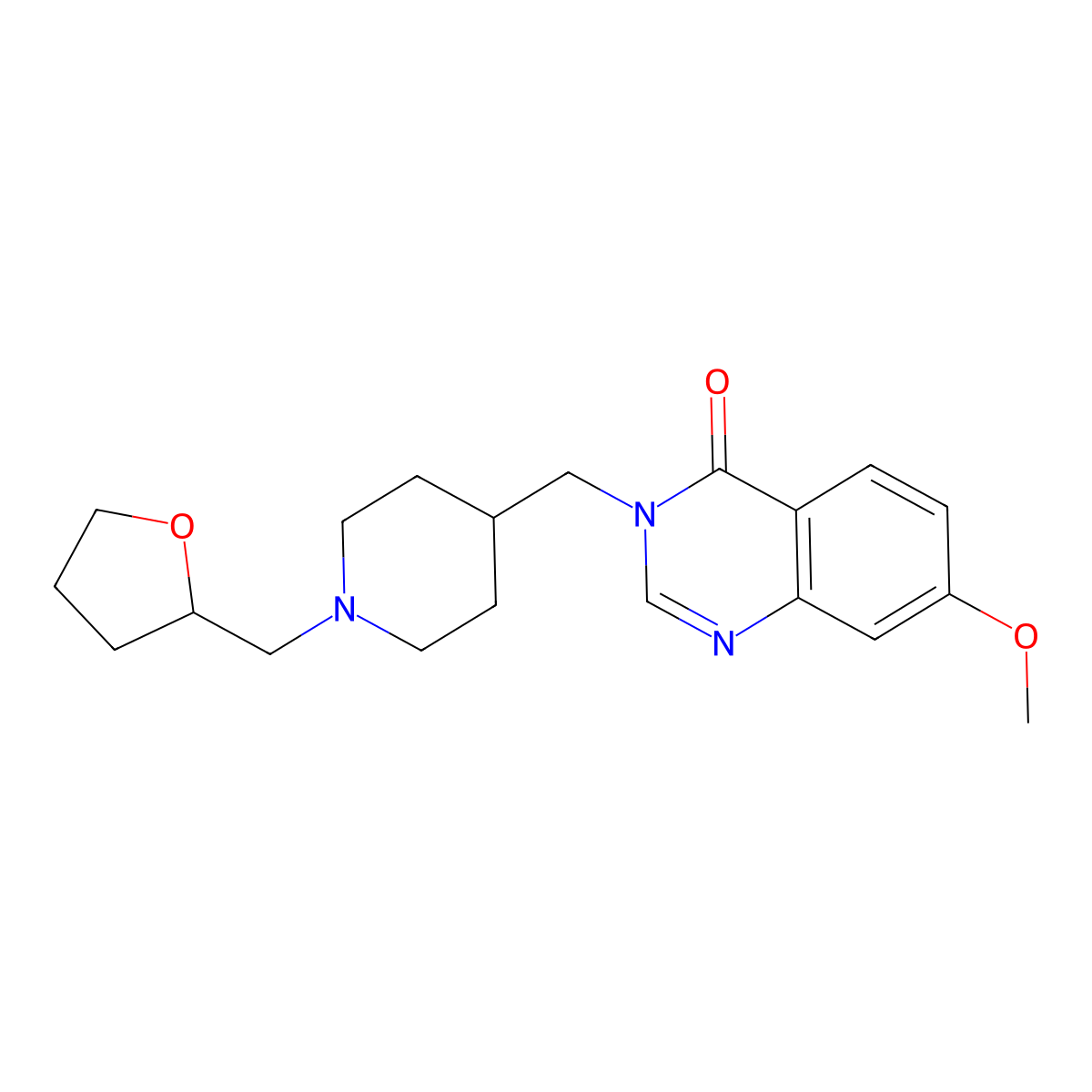 7-Methoxy-3-({1-[(oxolan-2-yl)methyl]piperidin-4-yl}methyl)-3,4-dihydroquinazolin-4-one molecular structure, CAS 2549032-44-0