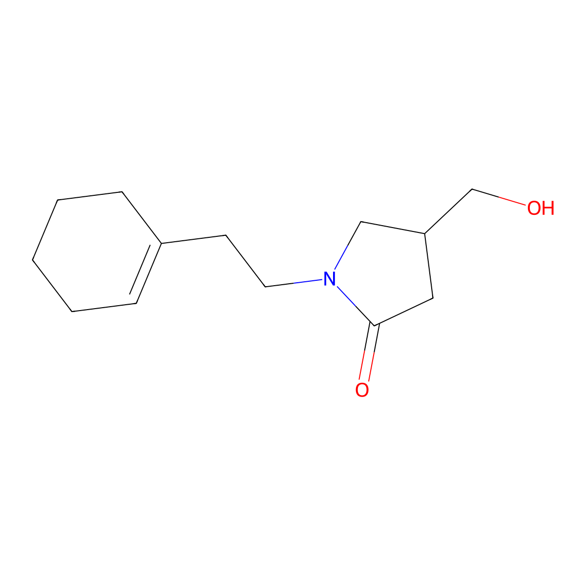 1-[2-(Cyclohex-1-en-1-yl)ethyl]-4-(hydroxymethyl)pyrrolidin-2-one molecular structure, CAS 2549032-49-5