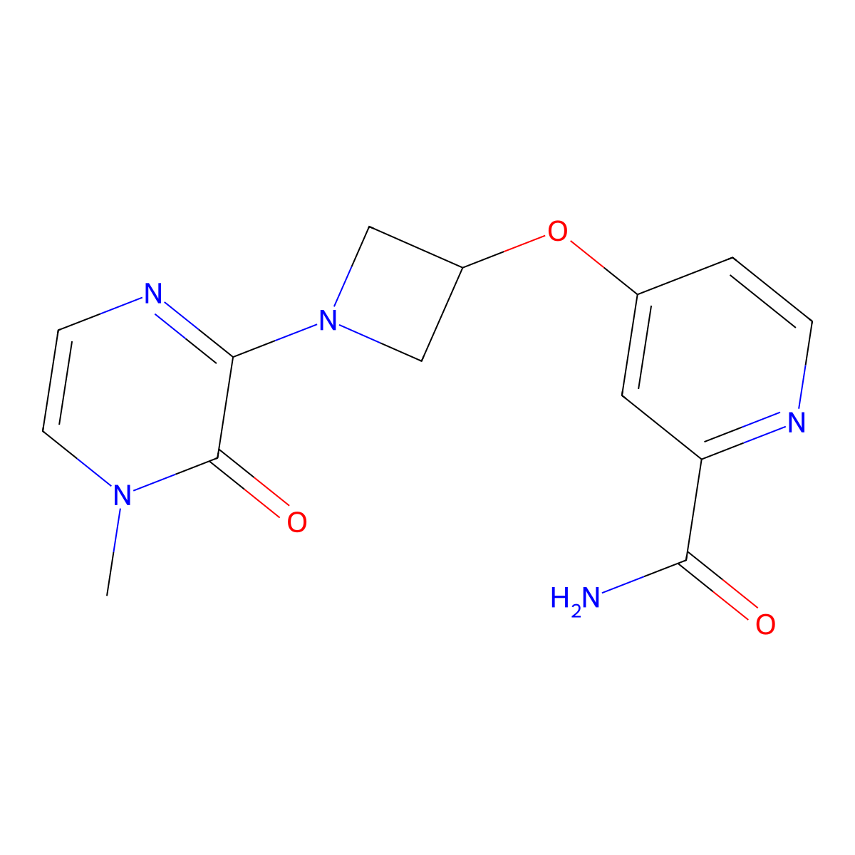 4-{[1-(4-Methyl-3-oxo-3,4-dihydropyrazin-2-yl)azetidin-3-yl]oxy}pyridine-2-carboxamide molecular structure, CAS 2549032-52-0