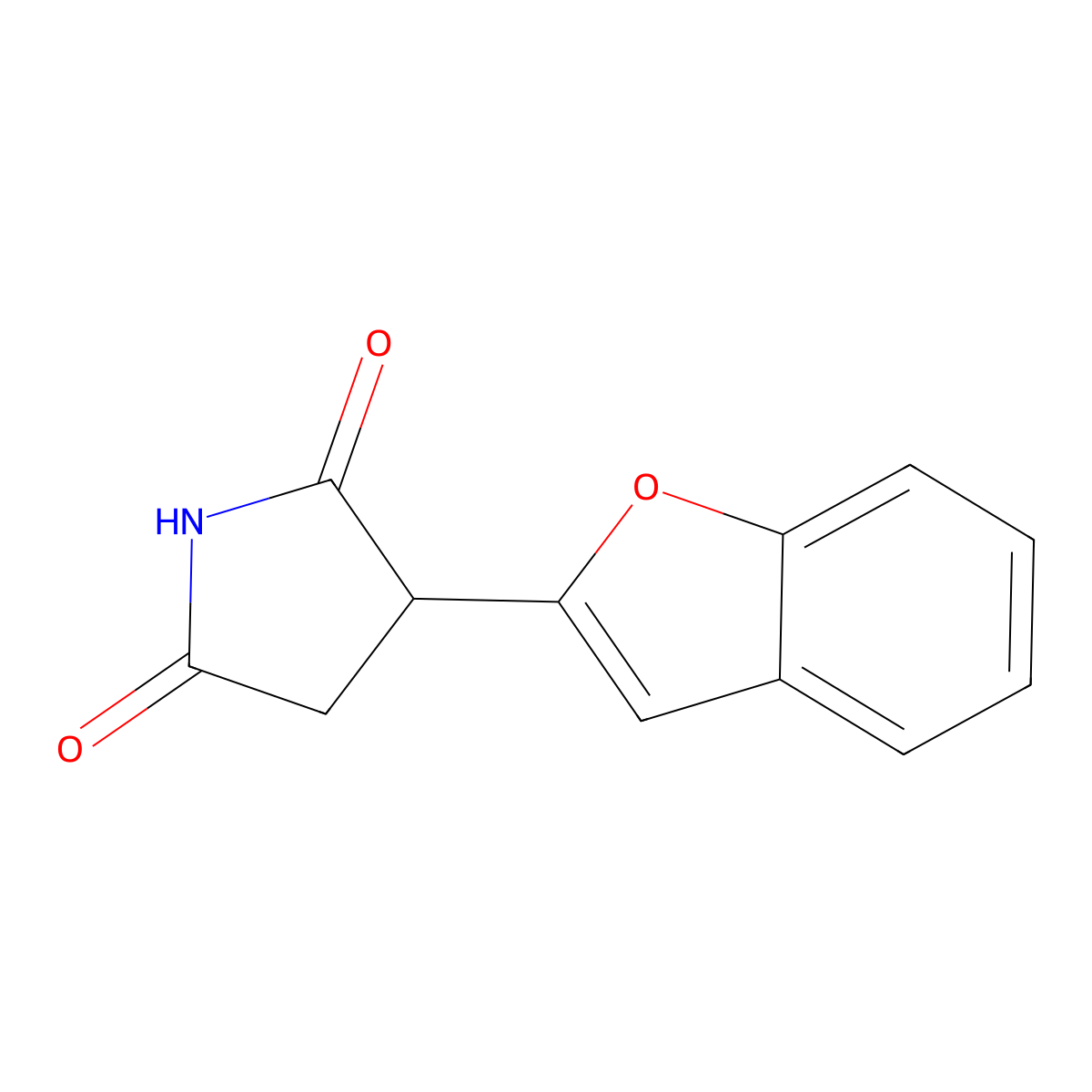 3-(1-Benzofuran-2-yl)pyrrolidine-2,5-dione molecular structure, CAS 2549032-59-7