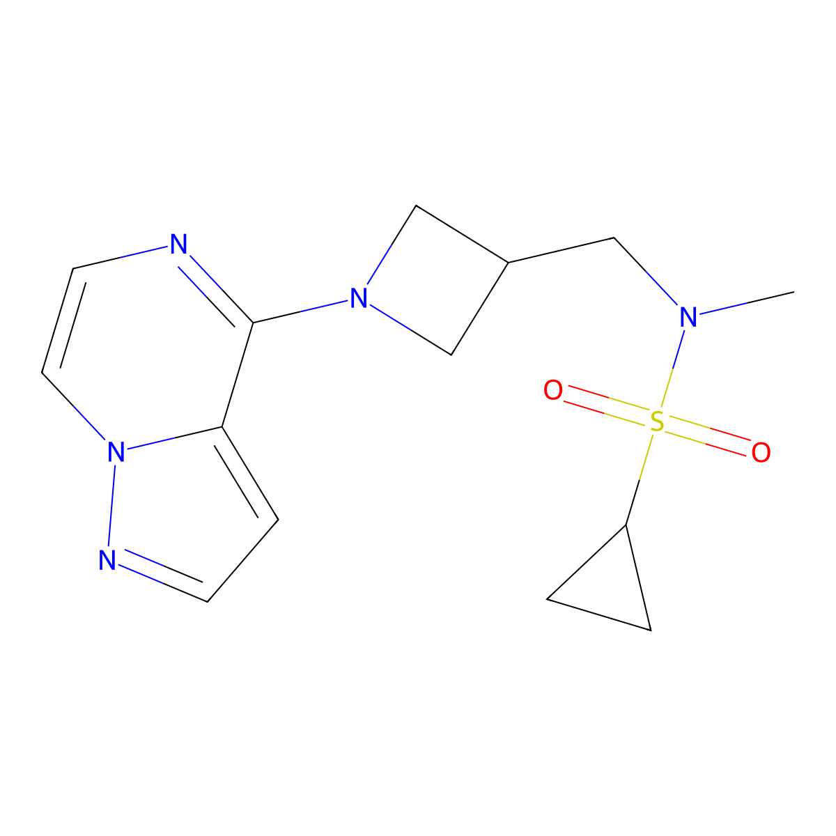 N-methyl-N-[(1-{pyrazolo[1,5-a]pyrazin-4-yl}azetidin-3-yl)methyl]cyclopropanesulfonamide molecular structure, CAS 2549032-73-5