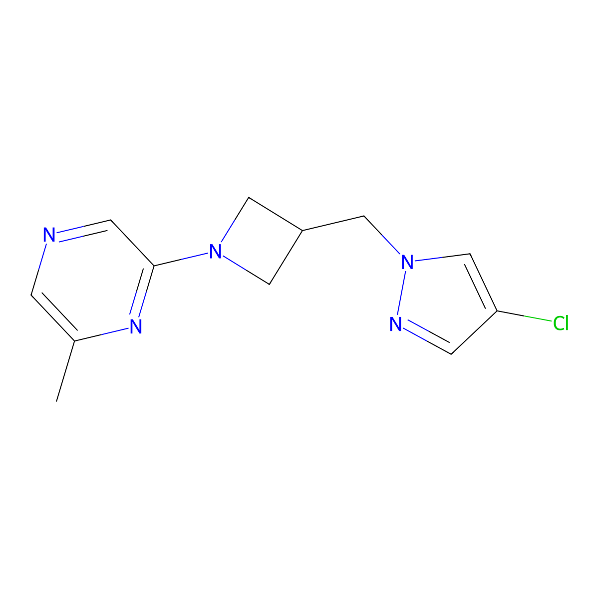 2-{3-[(4-chloro-1H-pyrazol-1-yl)methyl]azetidin-1-yl}-6-methylpyrazine molecular structure, CAS 2549032-77-9