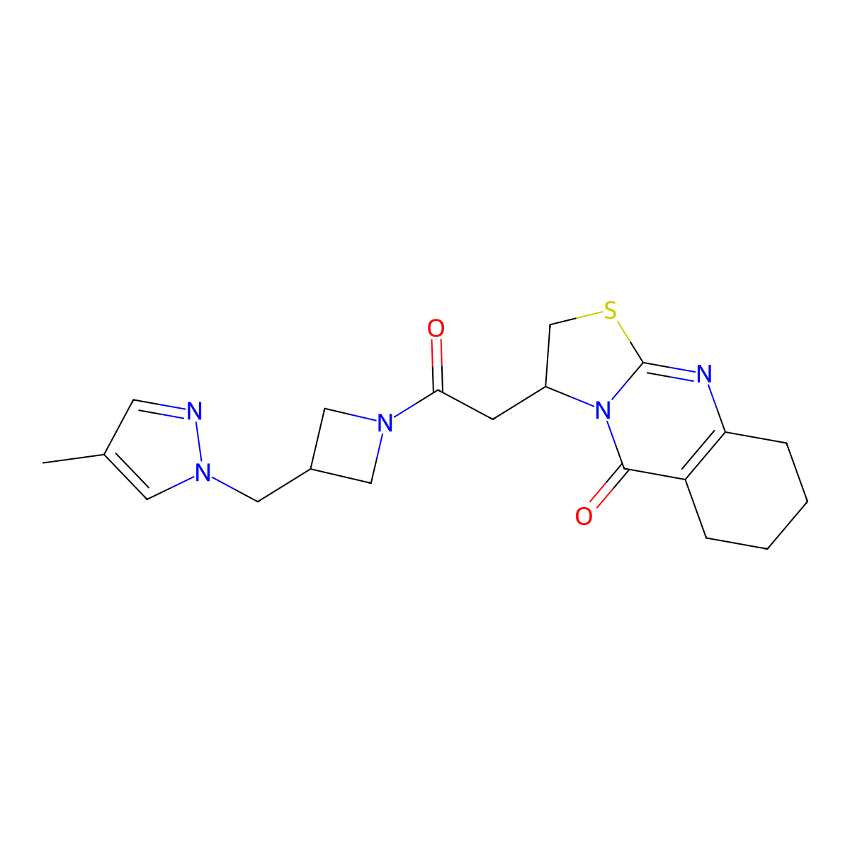 3-(2-{3-[(4-methyl-1H-pyrazol-1-yl)methyl]azetidin-1-yl}-2-oxoethyl)-2H,3H,5H,6H,7H,8H,9H-[1,3]thiazolo[2,3-b]quinazolin-5-one molecular structure, CAS 2549032-81-5