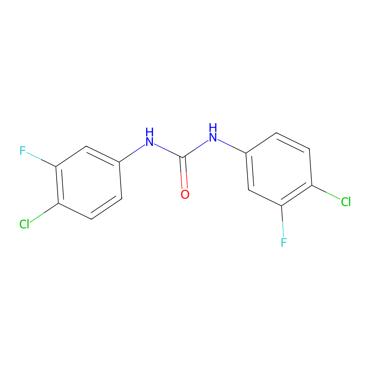 1,3-Bis(4-chloro-3-fluorophenyl)urea molecular structure, CAS 2549032-84-8