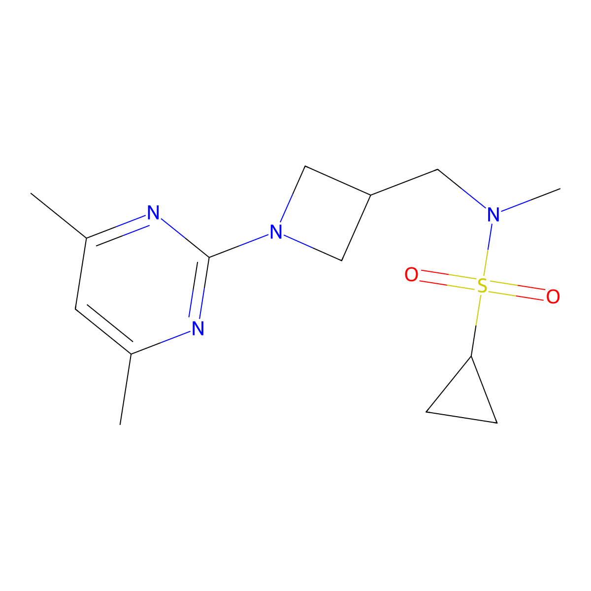 N-{[1-(4,6-dimethylpyrimidin-2-yl)azetidin-3-yl]methyl}-N-methylcyclopropanesulfonamide molecular structure, CAS 2549032-92-8