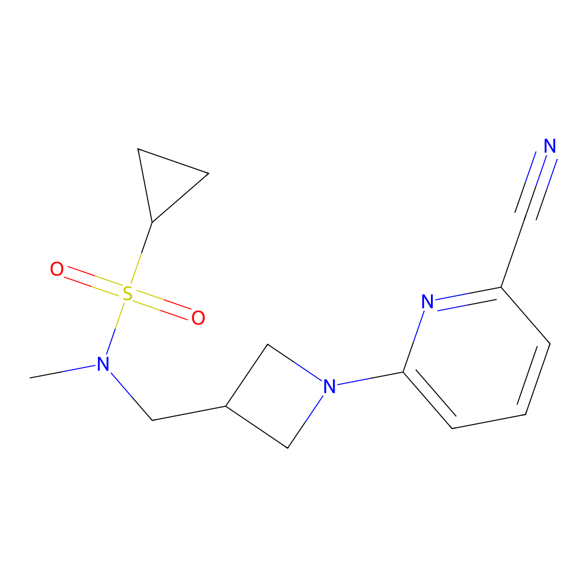 N-{[1-(6-cyanopyridin-2-yl)azetidin-3-yl]methyl}-N-methylcyclopropanesulfonamide molecular structure, CAS 2549032-95-1