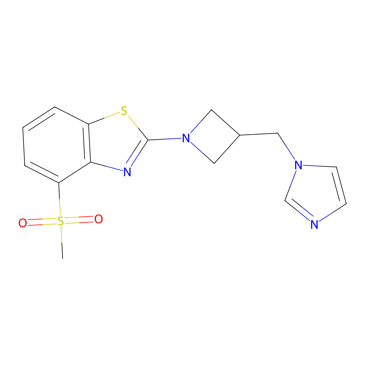 2-{3-[(1H-imidazol-1-yl)methyl]azetidin-1-yl}-4-methanesulfonyl-1,3-benzothiazole molecular structure, CAS 2549032-97-3