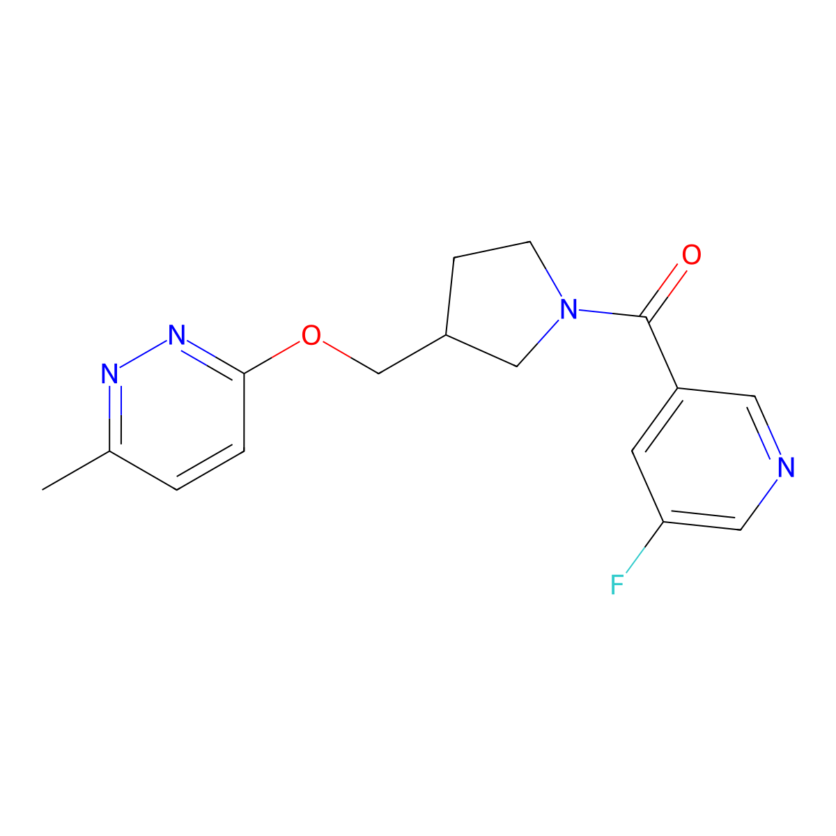 3-{[1-(5-Fluoropyridine-3-carbonyl)pyrrolidin-3-yl]methoxy}-6-methylpyridazine molecular structure, CAS 2549033-00-1