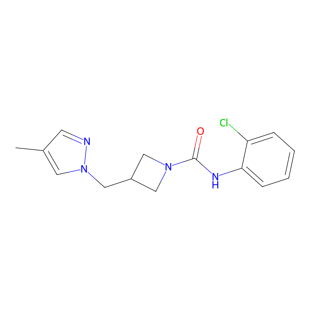 N-(2-chlorophenyl)-3-[(4-methyl-1H-pyrazol-1-yl)methyl]azetidine-1-carboxamide molecular structure, CAS 2549033-02-3