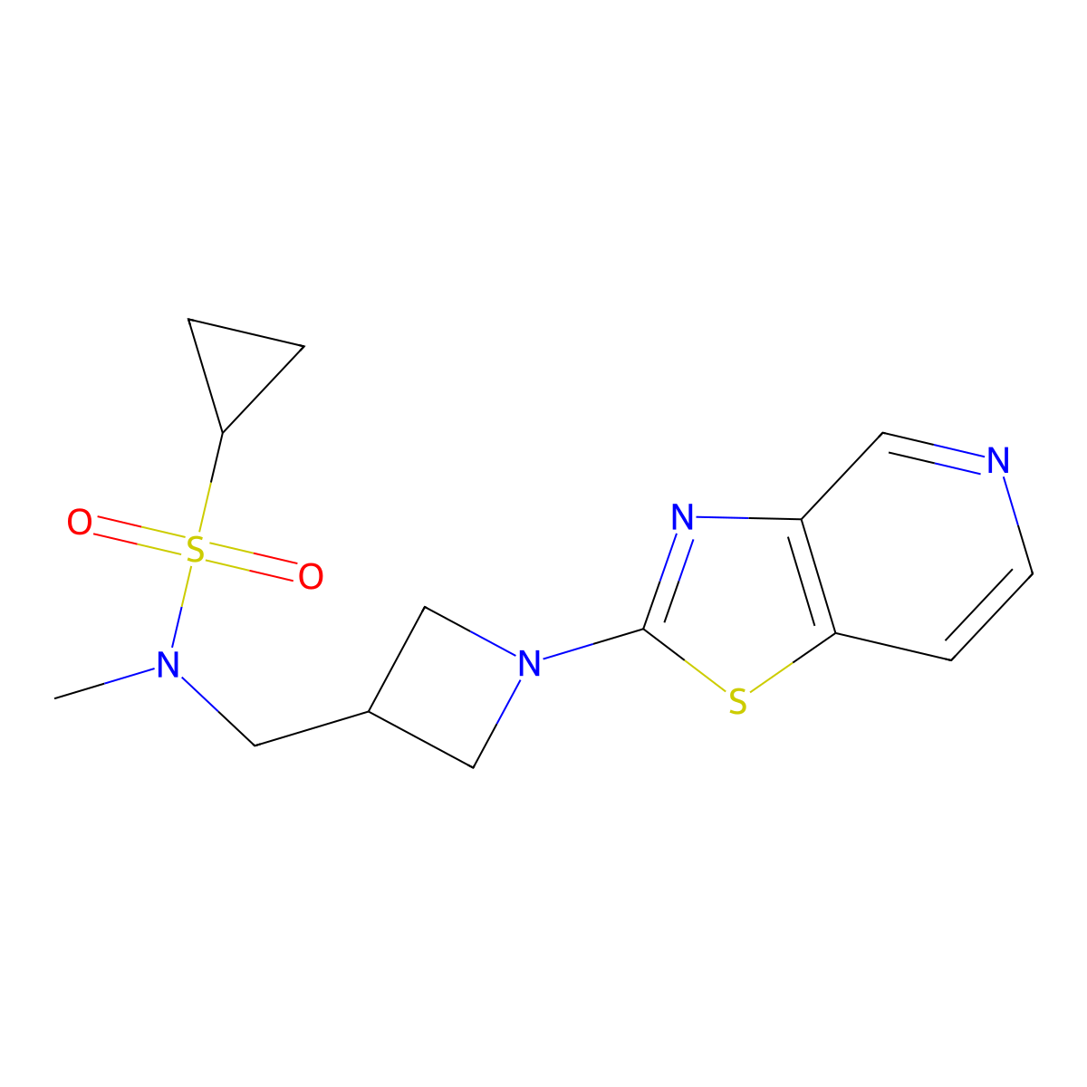 N-methyl-N-[(1-{[1,3]thiazolo[4,5-c]pyridin-2-yl}azetidin-3-yl)methyl]cyclopropanesulfonamide molecular structure, CAS 2549033-08-9