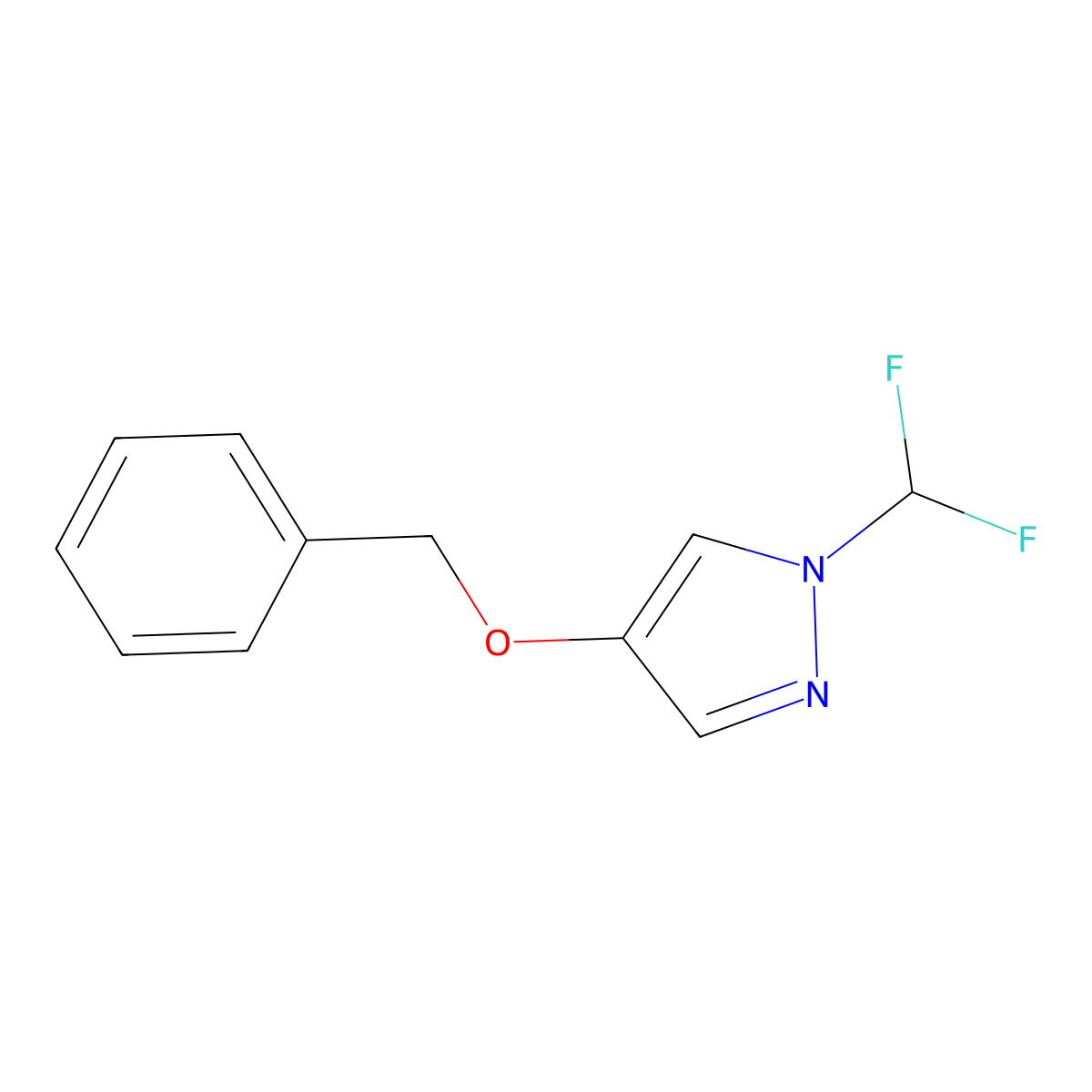 4-(benzyloxy)-1-(difluoromethyl)-1H-pyrazole molecular structure, CAS 2549033-25-0